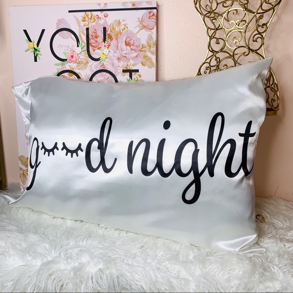 💗💤 Satin Standard “GOOD NIGHT” Pillowcase - Picture 2 of 2